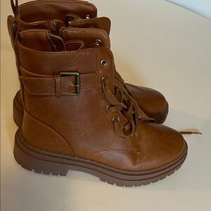 Rock & Candy Tan Lace-Up Combat Boots